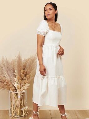 Park & Fifth 100% Cotton White Collection Ace Bridal Midi Dress XL